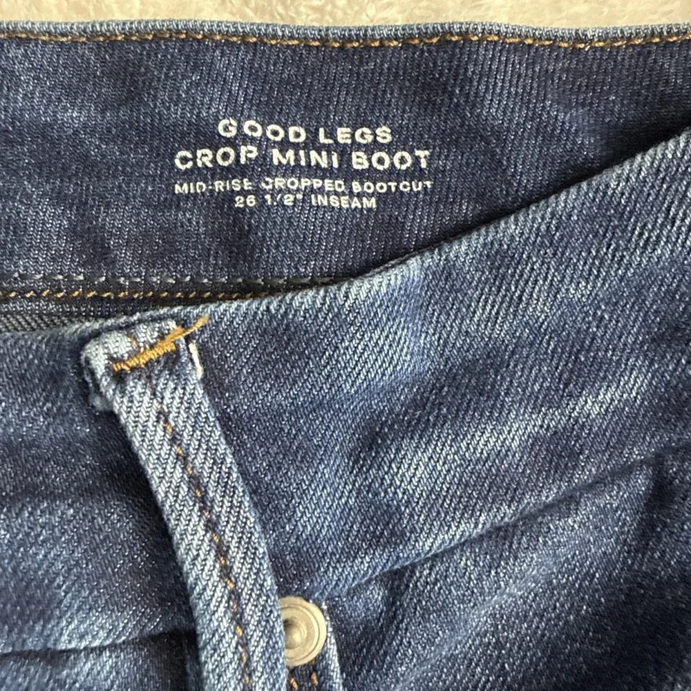 Good American Jeans Womens 16 Blue Medium Wash High Rise Mini Bootcut Crop - Picture 5 of 11